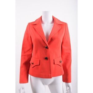 Vintage 60s Meyer Jonasson Womens Blazer Suit Jacket Sz 8 Red Black gold buttons